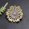 Lanyika – broche creuse en forme de fleur de soleil, bijoux à la mode, pendentif élégant, double usage pour fiançailles, quotidien, Micro pavé de Zircon, cadeaux populaires