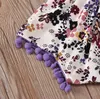 Conjuntos de roupas infantis Ummer 0-2t pequena manga voadora floral borla de dois peças bebê terno