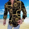 in stock XXXL Blouses summer new European and American shirt men's printed cardigan TOP long sleeved men shirts