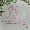 Otras bombillas de iluminación Tubos Letrero de neón personalizado Sexy Lady Girl Luz LED para la habitación Decoración del hogar Dormitorio Pared Cuerpo femenino Mural Acrílico Bar O