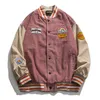 Mannen Jassen Unisex Mode Oversized Hip Hop Varsity Baseball Jas Loose Fit Boyfriend Bovenkleding Corduroy Campus Letterman Jas Voor