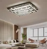 Lámpara de techo plateada de lujo, luces de techo de cristal modernas para sala de estar, lámparas de techo led para dormitorio, accesorios de cristal para comedor y cocina