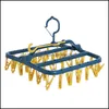 Kleiderbügel Racks Kleidung Housekee Organisation Hausgarten 32 Clip Folding Hanger Square Mti-Head Drying Rack Mti-Clip Thickening Unterwäsche