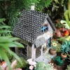 FairyCome Miniature Garden House Rustic Resin Cottage Woodland Home Dwellings Mini Country Houses 211108