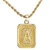 New Arrival Hiphop Alphabet A-Z Letter Necklace 18K Gold Plated Stainls Steel Rope Chain Initial Pendant Necklace