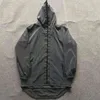 Hommes automne nuit coloré complet réfléchissant veste à capuche longue section ourlet incurvé hip hop lâche coupe-vent imperméable manteaux 211217