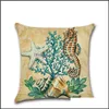 Cushion/Decorative Pillow Home Textiles & Garden Marine Biology Sea Turtle Shell Seahorse Print Linen Cushion Er 45X45Cm Case Decorative Pil