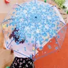 PVC شفافة التلقائي ثلاثة مظلة قابلة للطي للماء للبنين والفتيات واضح مظلة التلقائي فتح مظلة قابلة للطي 210223