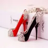 Wholesale Shoes Rhinestone Keychain Fashion High Heels Keyring For Women Jewelry Pendant Bag Car Key Chains G1019