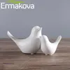 Ermakova 2 szt. Zestaw ceramicznych figurki ptaków Posąg zwierząt Porcelanowy Home Bar Kawiarnia Office Wedding Decor Prezent 210924