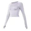 Vansydical 2022 Women Gym Yoga Shirts Long Sleeve Sports Workout Cropped Tops Slim Quick Dry Sportswear Fitness Running T-shirts