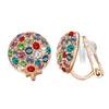 Suyfsfs elegante Bling Crystal Ear Clip en pendientes para mujeres 18 K chapado en oro brillante zirconia joyería accesorios