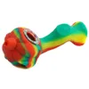tobacco pipe silicone hose joint with glass bowl pumpkin pipes oil rig length 4.7"
