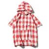 Men's Hoodies & Sweatshirts Summer Short Sleeve Breathable Plaid Linen Hoodie For Men