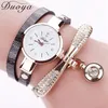 Duoya Brand Bracelet Watches for Women Luxury Gold Crystal Fashion Quartz Corloge de bracelet