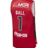 Nikivip billig anpassad lamelo boll #1 slam basket tröja mäns sömnad vit röd alla storlekar 2xs-5xl namn eller nummer vintage