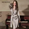 MECHCITIZ Sexy Seide Satin Nachtwäsche BrideBridemaid Hochzeit Robe Kleid Solide Spitze Kimono Bademantel Frauen Casual Hause Nacht Kleid 210831