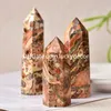 Natural Agated Coral Fossil Jasper Jade Crystal Polished Wand Decor Collection Niesamowite Ocean Agat Geode Kwarcowy Uzdrowienie Semiprecious Kamień Obelisk Tower Point