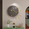 MEISD MDF Board Wooden Wall Clock Number Sticker Teenage Room Decoration DIY Watch for Home Interiors Horloge Grey 220115