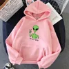 Alien nós aqui fora Imprimir Suétria Oversized Mulheres Kawaii Hoodies Roupas Hoody Luva Full Manga Harajuku Estilo Coreano Tops 201126