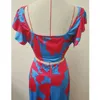 Vestido de verão 2020 para mulheres dois pedaço conjunto boho maxi mulher plus tamanho 3xl vestido alta cintura sexy vestido de praia elegante longo vestidos y0603