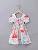 Gerafftes Kleid mit Planet-Print für Kleinkinder Mädchen SIE