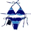 Costume da bagno bikini sbocciato lettera vintage Reggiseni sexy spaccati da spiaggia Slip INS Costume da bagno moda Costumi da bagno donna