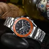 Top VK Chronograph Quartz Watch for Mens ze stali nierdzewnej skórzane paski na rękę ze zegarkami Monako Sport zegarki Orologio di Lusso224t