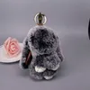 Mini portachiavi di coniglio Pelliccia di coniglio Pompon Portachiavi Borse da donna Ciondolo decorativo Chiavi della macchina Accessori Giocattoli di peluche per bambini G1019