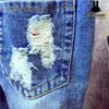 Nya jeans barn barn brutna hål byxor byxor baby pojkar tjejer jeans varumärke mode höst 2-7yrs barn byxor kläder 210317