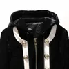 Getspring mulheres casaco de inverno cor combinando veludo casacos vintage casual balck roupas tops 210601
