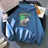 Мусорное ведро зеленый опосум, открытый съемные толстовки мужчины Crewneck мультфильмы кофты аниме мягкая толстовка графический свободный человек пуловер H1227