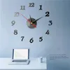 Grote Wall Clock 3D Spiegel Sticker Unieke Groot Nummer Horloge DIY Decor Art Sticker Decal Home