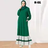 9324 فستان عربي مريح مع جيب بلون مغاير غير رسمي مسلم (باستثناء الحجاب)