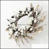 Fournitures de fête de fête Maison Jardin Décoratif Fleurs Couronnes Guirlande Creative Coton À La Main De Noël Suspendus Décor De Noël Drop Delivery 2