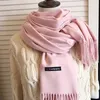 2021 Vinter Ny stil Tassel Imitation Cashmere Liksom Scarf Long Section Ladies Warm Pure Color Sort Shawl Partihandel