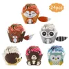 QIFU zebra Animal Cupcake Wrappers Cup Cake Paper Jungle Theme Birthday Party Decor Kids Decorating Supplies Baby Shower Y200618