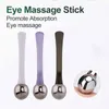 Plasthandtag Eye Cream Massage Stick Face Cream Spoon Kosmetisk Sked Metall Eye Cream Essens Smörj in i skönhetsstav