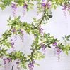 7ft 2m Wedding Party Flower String Artificial Wisteria Vine Garland Plants Lövverk utomhus Hem Slå blommor Fake Hanging Wall 2859459