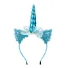 Neonate Unicorno Fascia Pizzo Orecchie di gatto Bastoncini per capelli Bambini Bambini Arco Fasce Halloween Festa di compleanno Copricapo HHA668 379 Y2