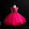 Hetiso Enfants Robes à paillettes pour filles Noël Enfants Vêtements Princesse Anniversaire Fête de mariage Baby Girl Robe avec arc 10Y 210303