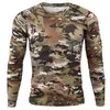 Quick Drying Long Sleeve T-shirt Men Autumn Outdoor Bike Running Fitness Mountaineering Bicycle Round Neck Camouflage T Shirts 210726