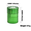 Fashion Smoke Crusher 4 layers Herb Grinder Smoking Tobacco Grinders Aluminum SmokingS Accessories 42MM WQ706-WLL