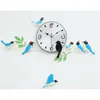 nouveau l'horloge murale décoration de la maison horloges à quartz peinture montre morden conception oiseaux cadeau unique temps d'artisanat balayage Y200109