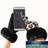 Fashion personality leopard spot soft plush touch screen ladies gloves plus velvet driving inside to keep warm and cold D69 Factory price expert design Quality