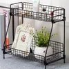 Folding Iron Storage Shelf Rack for Cosmetics Kitchen Bathroom Shelves Bonsai Pot Display Organizer Y200429