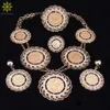 Fashion Jewelry Sets Dubai Gold Color Africa Nigeria Women Costume Jewelry Retro Bridal Wedding Necklace Earrings Sets H1022
