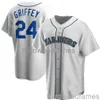 Custom Ken Griffey Jr # 24 Cooperstown Jersey Stitched Men Women Youth Kid Baseball Jersey XS-6XL