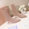 Autumn Winter Socks heeled heel Boots Fashion sexy Knitted elastic boot designer women shoes lady Thick high heels