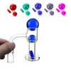 20mm OD Quartz Terp Slurper Banger Smoking Nail avec 2mm d'épaisseur Domeless Spin Clous sous vide avec boule carb cap Smokin pour Glass Water Bongs